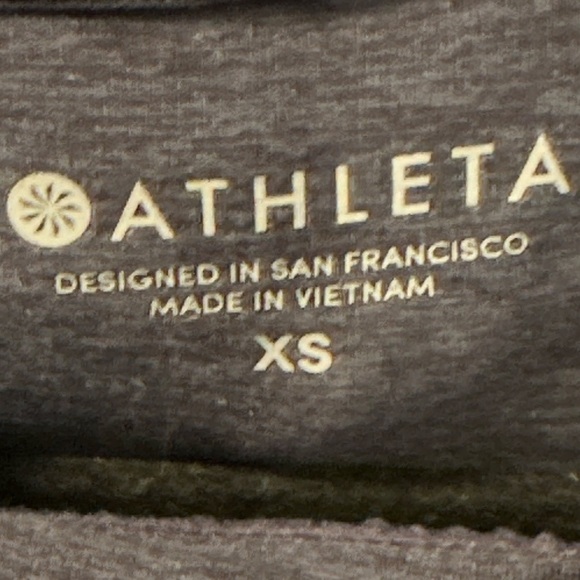 Athleta Wom Running Hoodie NWOT. Navy Drawstrings Thumbholes - Picture 3 of 3